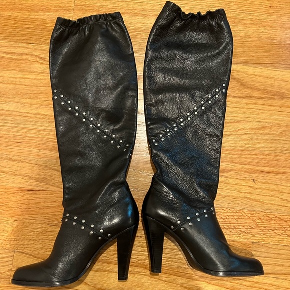 Michael Kors Knee High leather boots studded - Picture 1 of 11